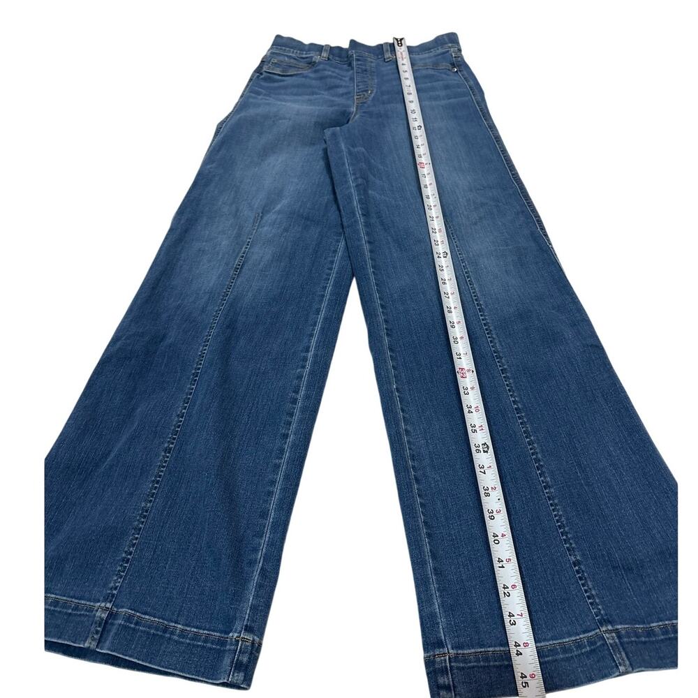 Spanx Women’s Large Tall Seamed Front Wide Leg Jeans Western Festival Denim - Picture 6 of 9